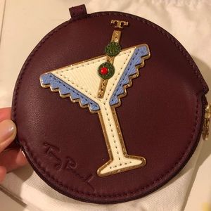 Tory Burch Cute Wine Red Martini Coin Purse!!🍸